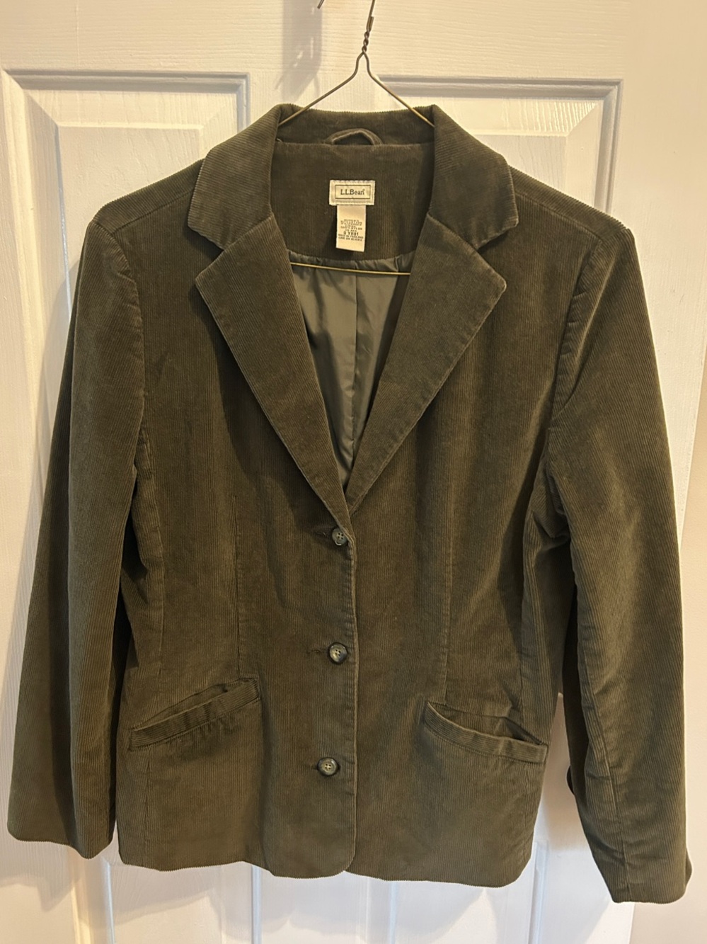 L.L. Bean Olive Corduroy Blazer Jacket - Women's